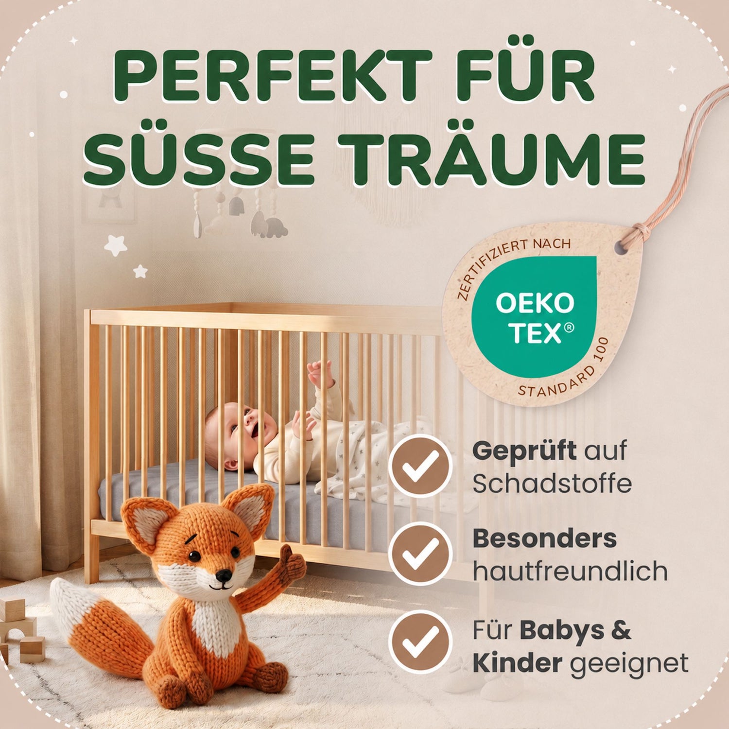 Kinder Spannbettlaken 70 x 140 cm von Leevitex im 1er Pack – 100% Jersey-Baumwolle,