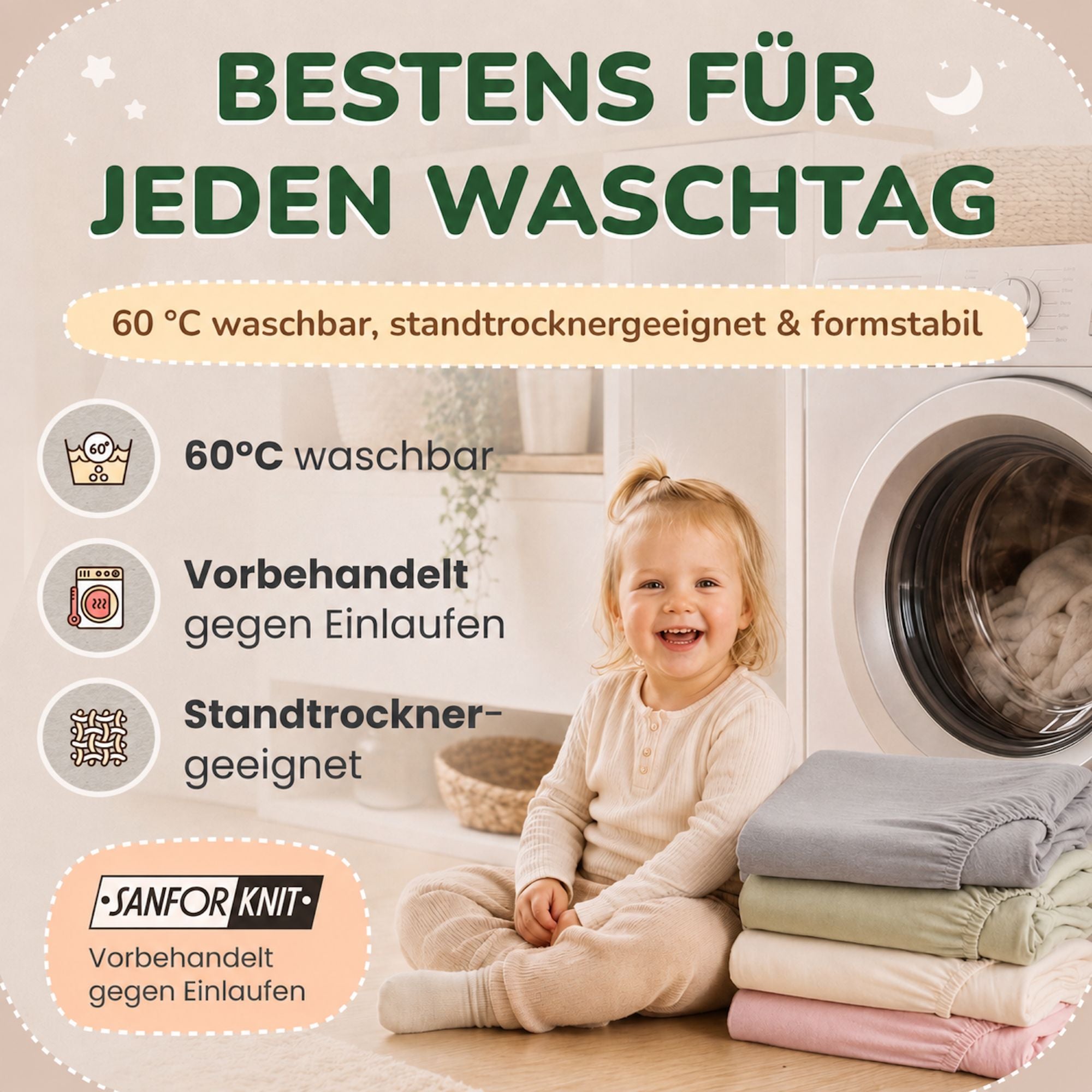 Kinder Spannbettlaken 70 x 140 cm von Leevitex im 1er Pack – 100% Jersey-Baumwolle,