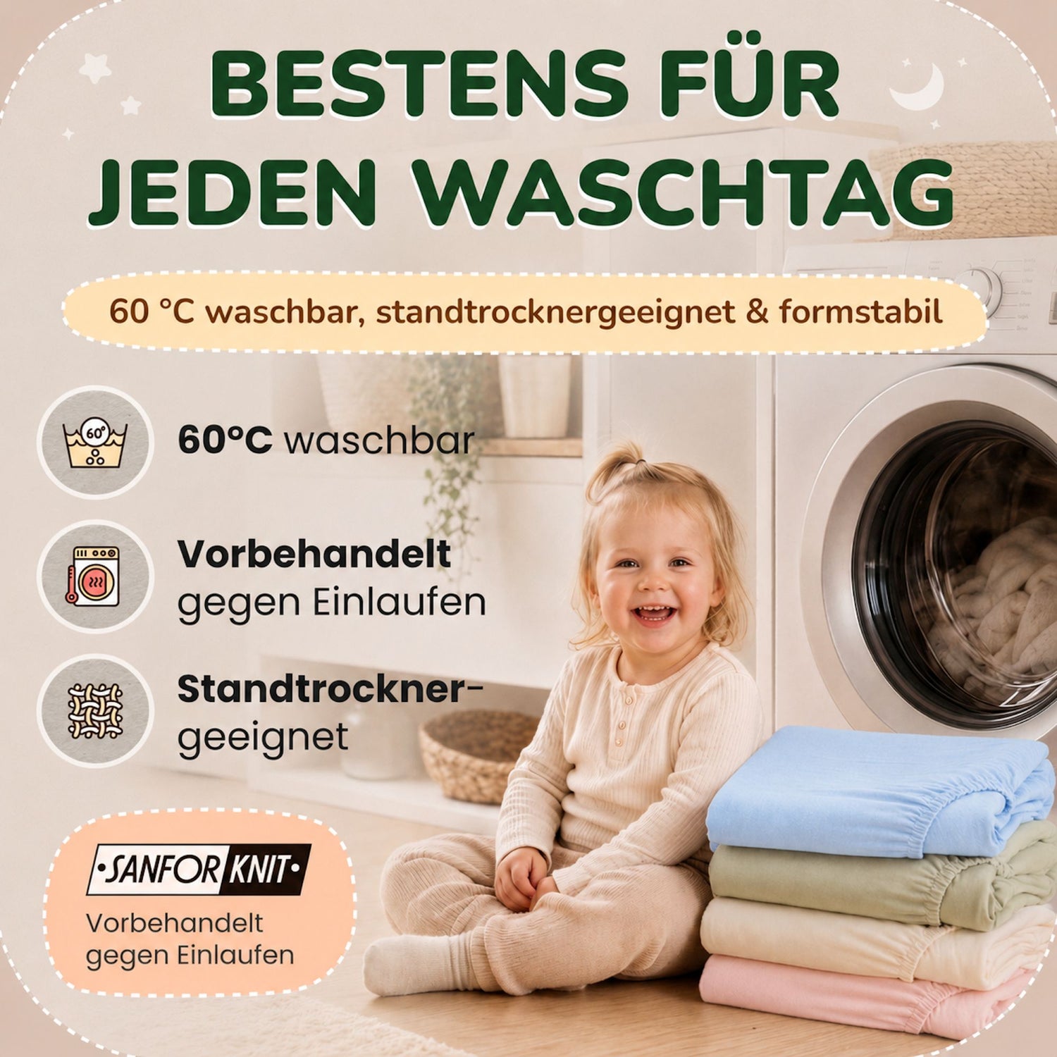 Kinder Spannbettlaken 70 x 140 cm von Leevitex im 1er Pack – 100% Jersey-Baumwolle,