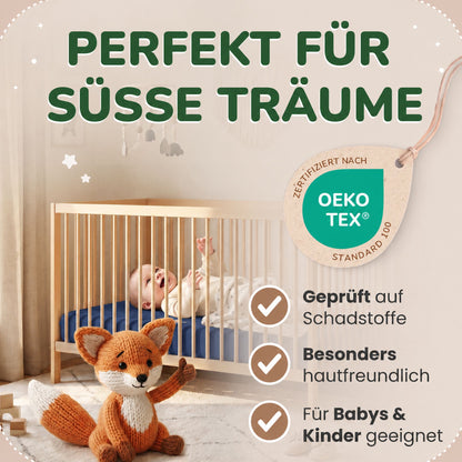 Kinder Spannbettlaken 70 x 140 cm von Leevitex im 1er Pack – 100% Jersey-Baumwolle,