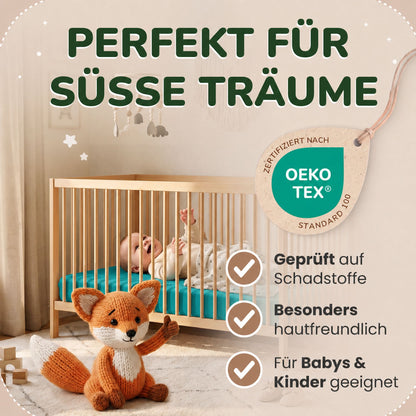 Kinder Spannbettlaken 70 x 140 cm von Leevitex im 1er Pack – 100% Jersey-Baumwolle,