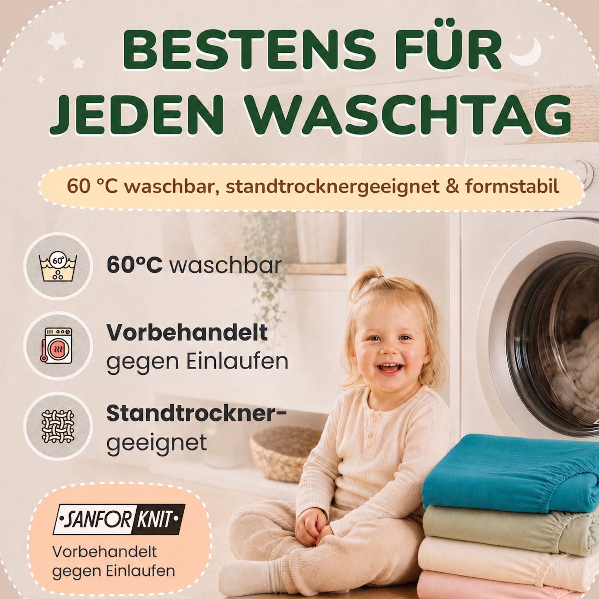 Kinder Spannbettlaken 70 x 140 cm von Leevitex im 1er Pack – 100% Jersey-Baumwolle,