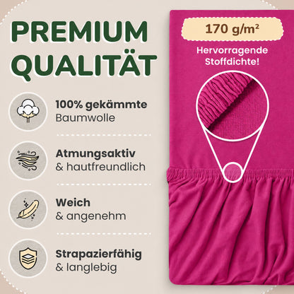 Kinder Spannbettlaken 70 x 140 cm von Leevitex im 1er Pack – 100% Jersey-Baumwolle,