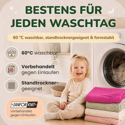 Kinder Spannbettlaken 70 x 140 cm von Leevitex im 1er Pack – 100% Jersey-Baumwolle,