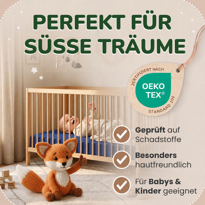 Kinder Spannbettlaken 70 x 140 cm von Leevitex im 1er Pack – 100% Jersey-Baumwolle,