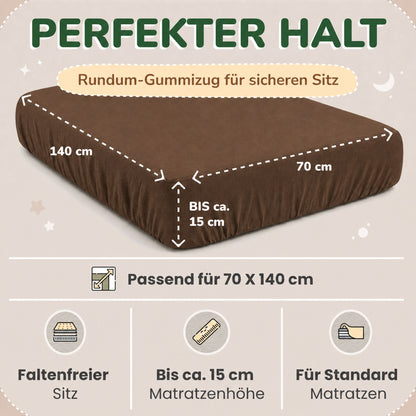 Kinder Spannbettlaken 70 x 140 cm von Leevitex im 1er Pack – 100% Jersey-Baumwolle,