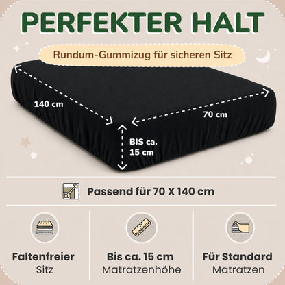 Kinder Spannbettlaken 70 x 140 cm von Leevitex im 1er Pack – 100% Jersey-Baumwolle,
