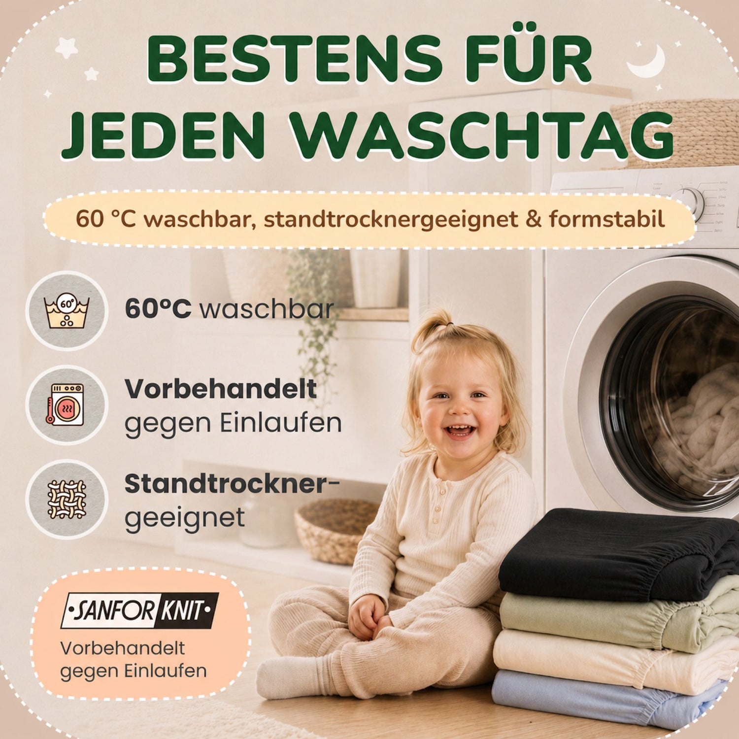 Kinder Spannbettlaken 70 x 140 cm von Leevitex im 1er Pack – 100% Jersey-Baumwolle,