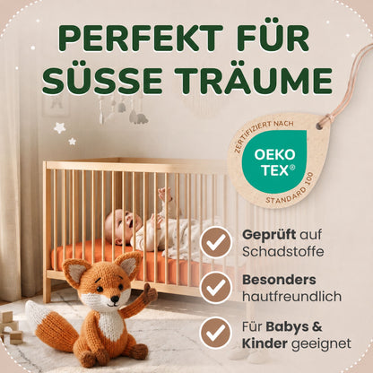 Kinder Spannbettlaken 70 x 140 cm von Leevitex im 1er Pack – 100% Jersey-Baumwolle,