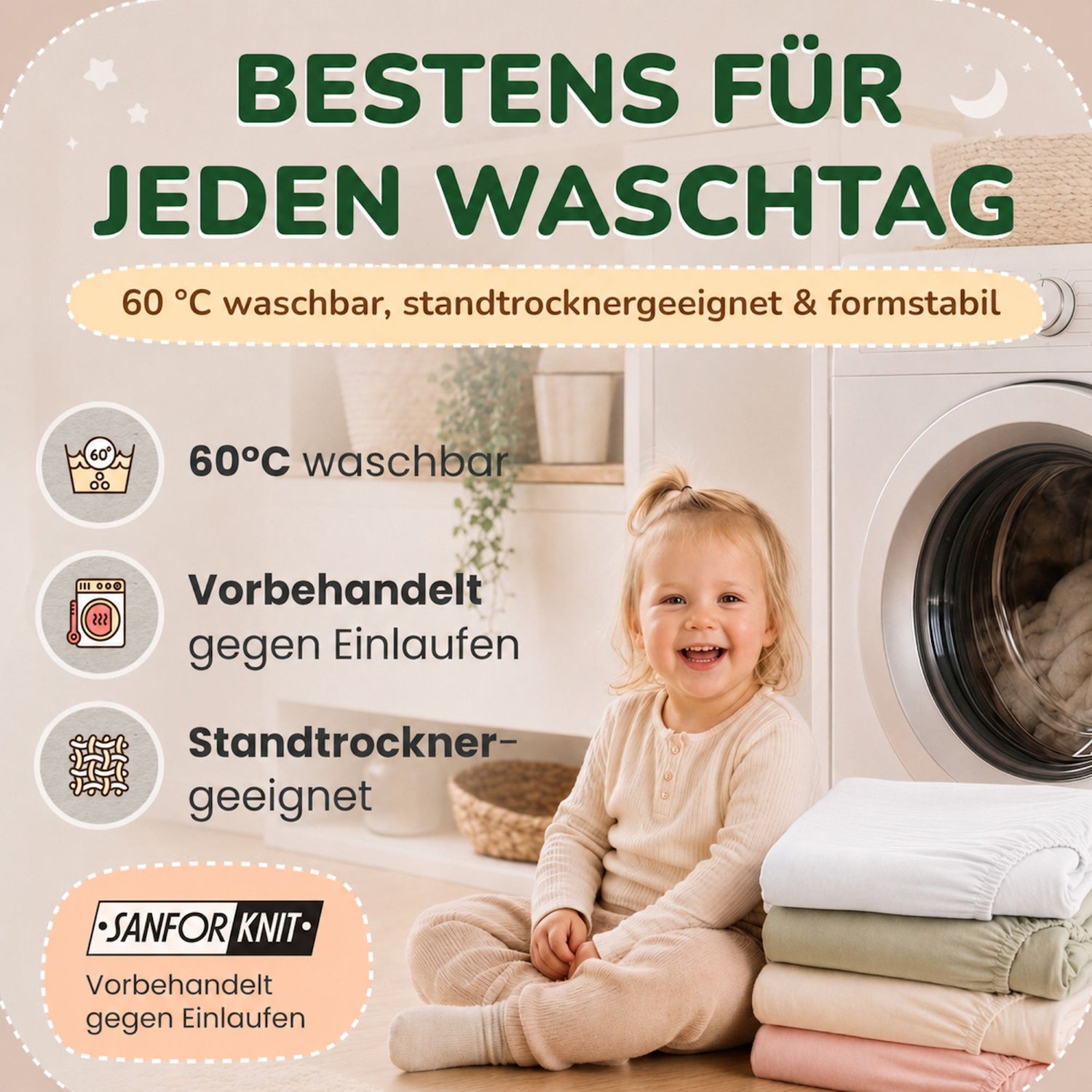 Kinder Spannbettlaken 70 x 140 cm von Leevitex im 1er Pack – 100% Jersey-Baumwolle,