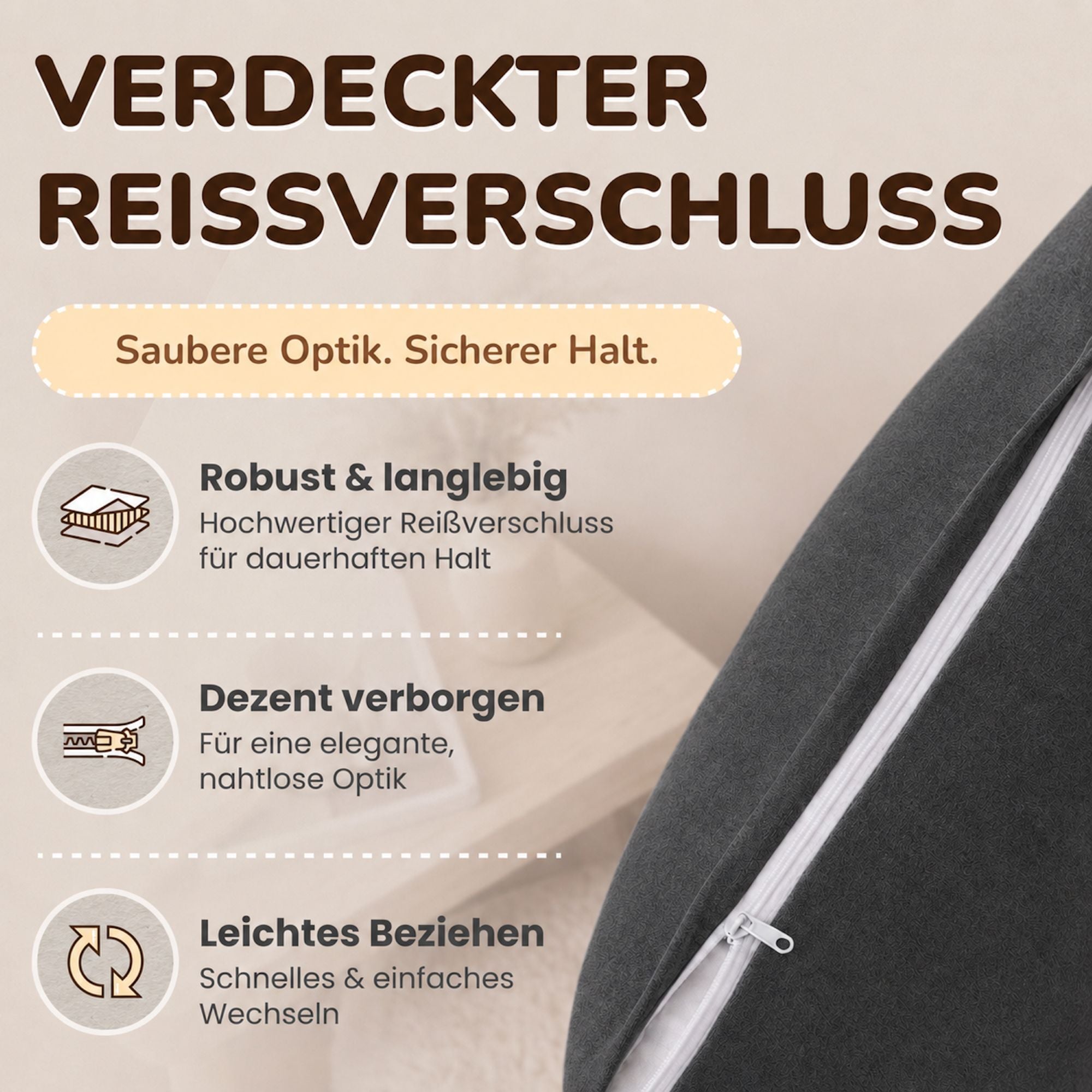Kissenbezüge 2er Set 80x80 cm - 100% Baumwolle, stilvoll und gemütlich