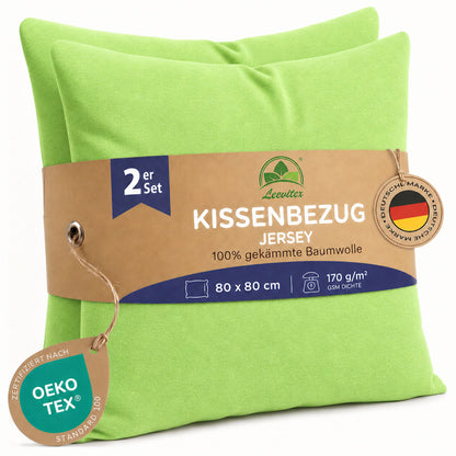 Kissenbezüge 2er Set 80x80 cm - 100% Baumwolle, stilvoll und gemütlich