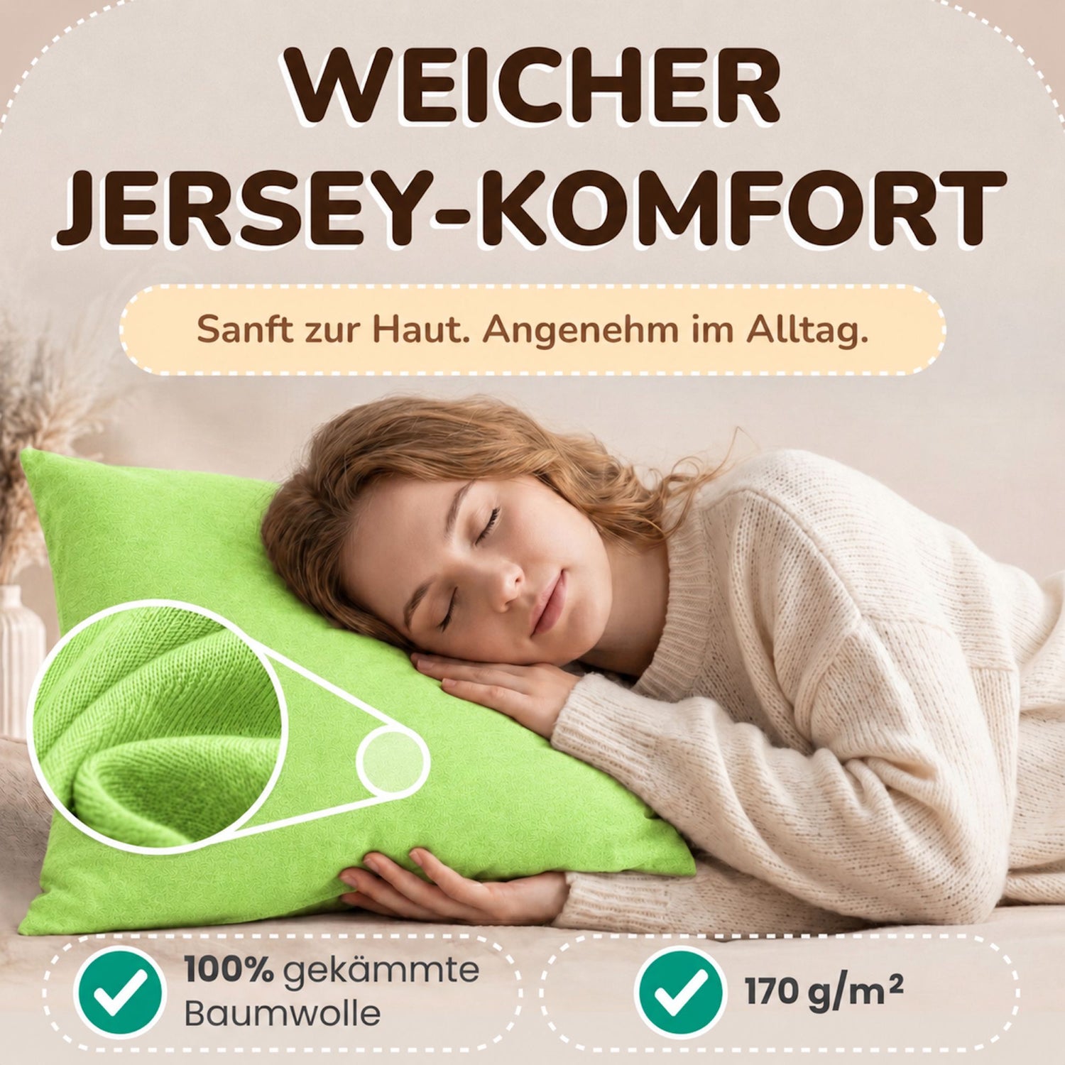 Kissenbezüge 2er Set 40x80 cm - 100% Baumwolle, stilvoll und gemütlich