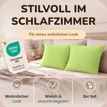 Kissenbezüge 2er Set 80x80 cm - 100% Baumwolle, stilvoll und gemütlich