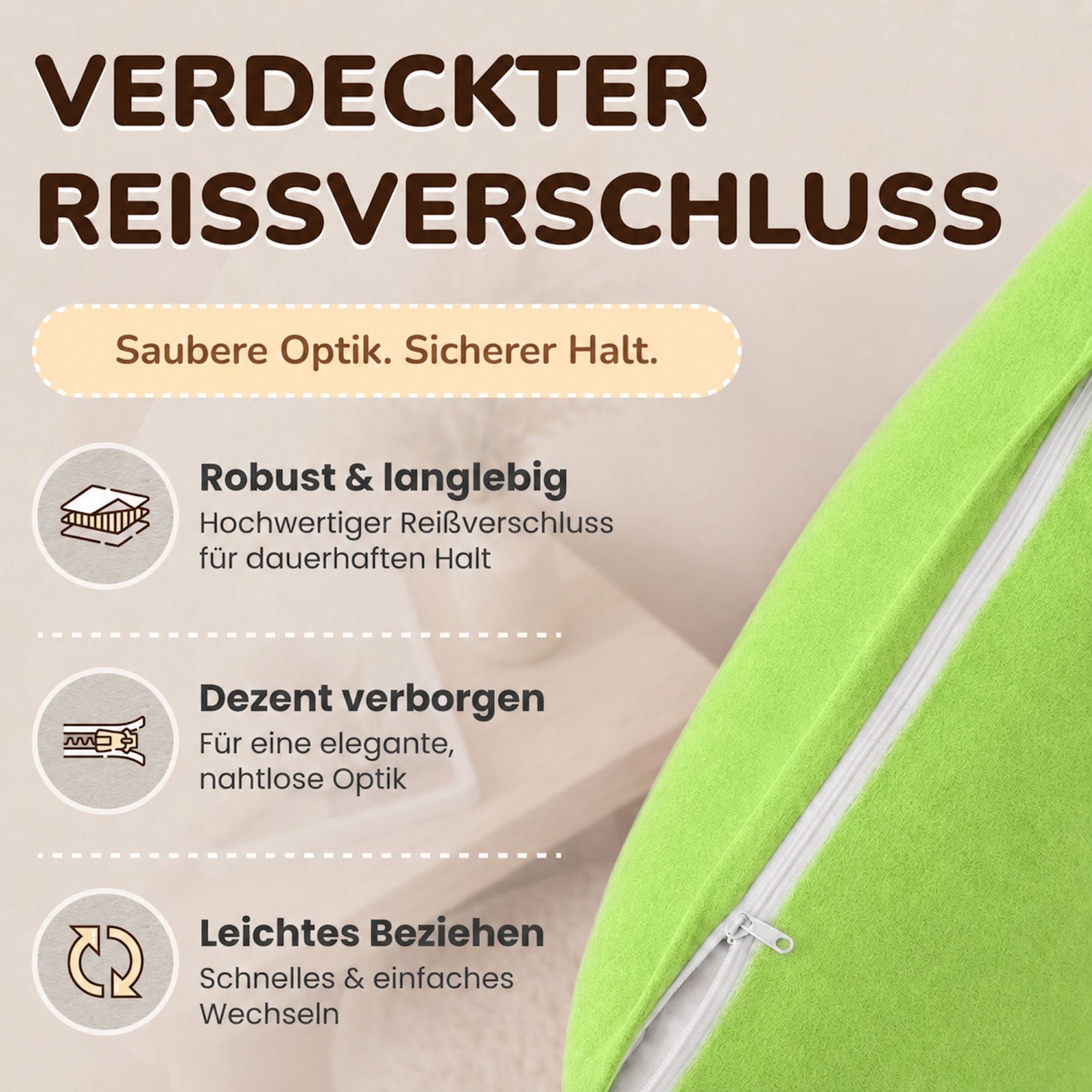 Kissenbezüge 2er Set 40x80 cm - 100% Baumwolle, stilvoll und gemütlich