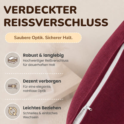 Kissenbezüge 2er Set 80x80 cm - 100% Baumwolle, stilvoll und gemütlich