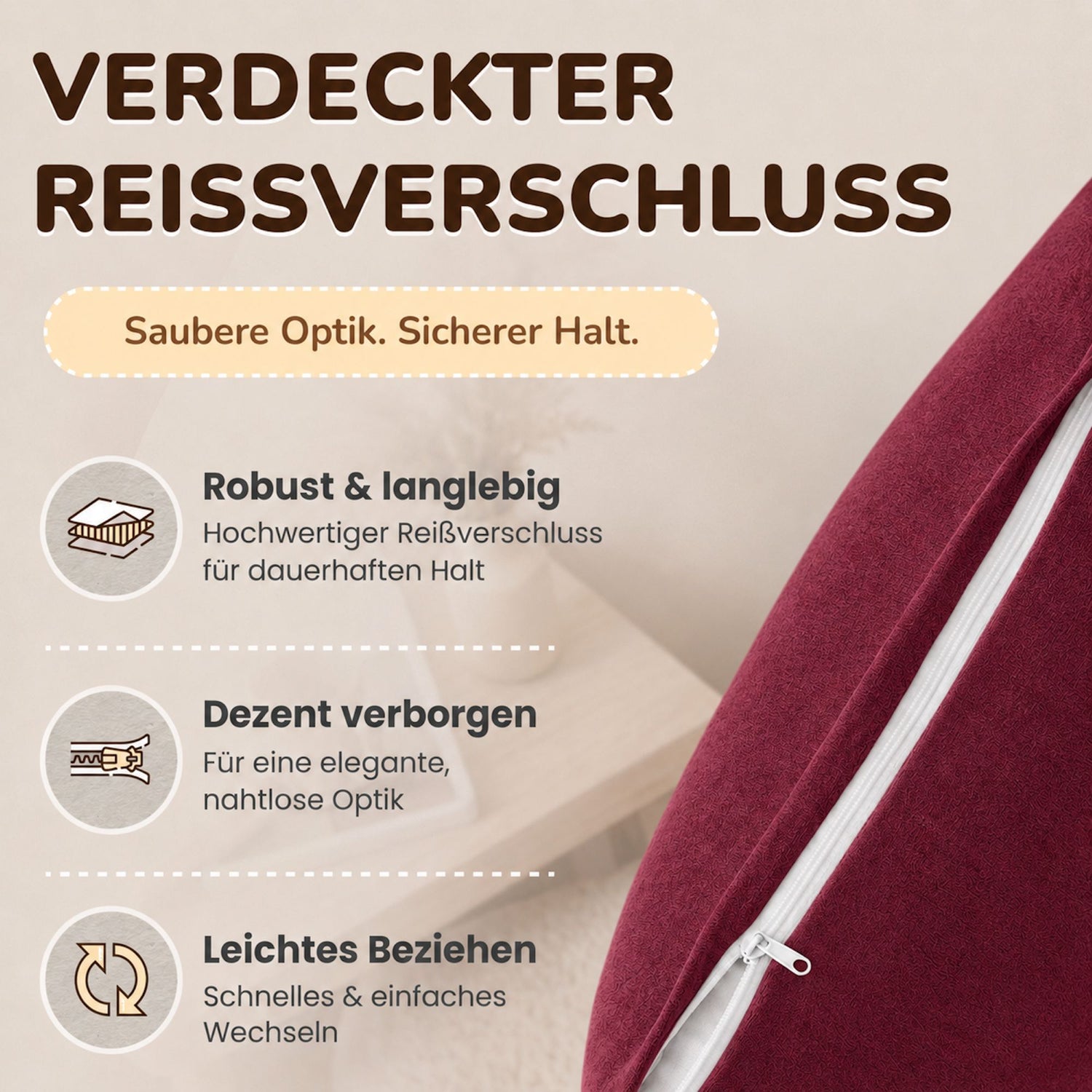 Kissenbezüge 2er Set 40x80 cm - 100% Baumwolle, stilvoll und gemütlich