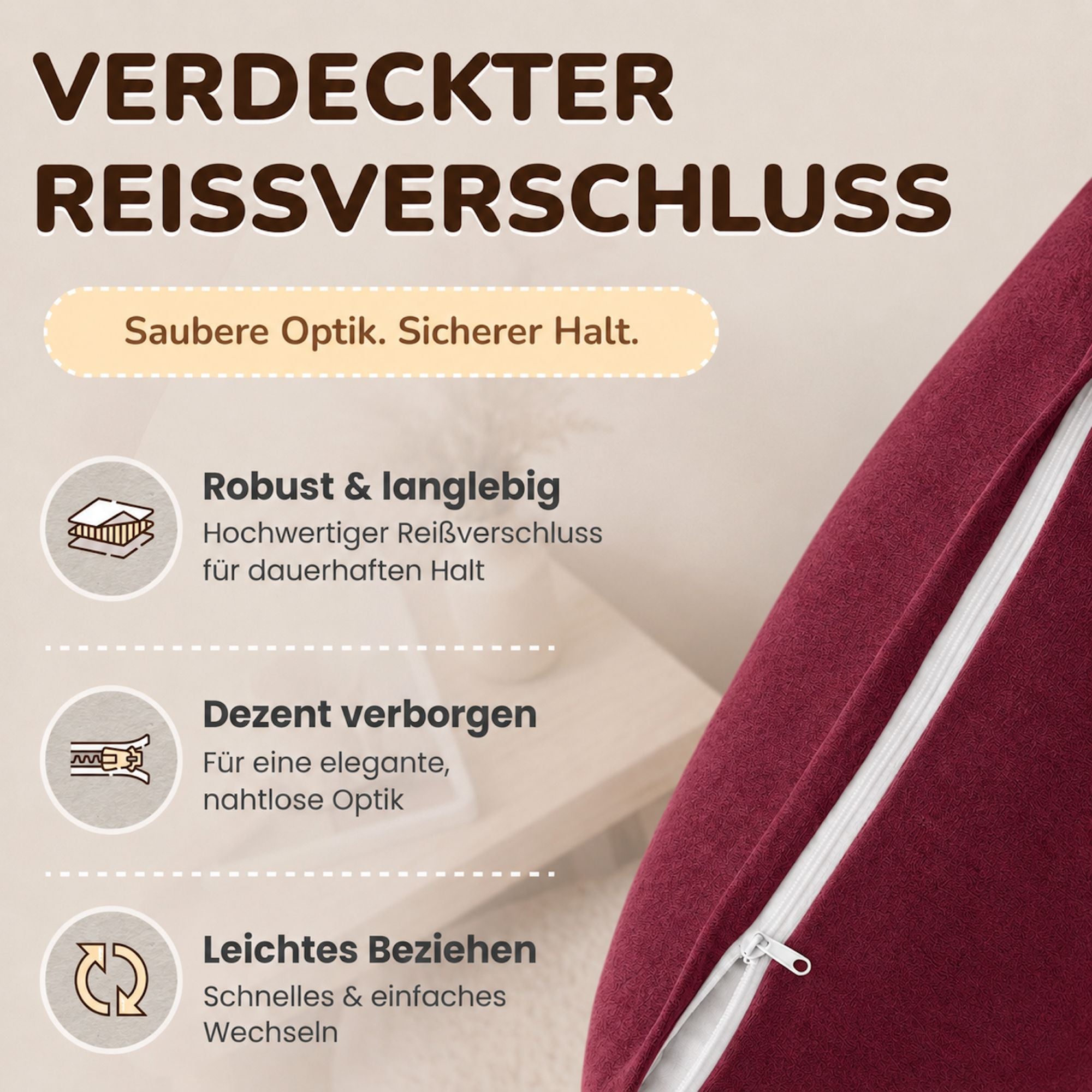 Kissenbezüge 2er Set 40x80 cm - 100% Baumwolle, stilvoll und gemütlich