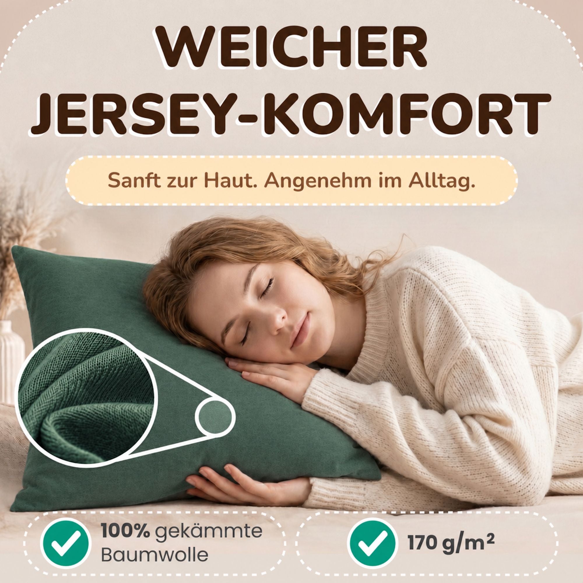 Kissenbezüge 2er Set 40x80 cm - 100% Baumwolle, stilvoll und gemütlich