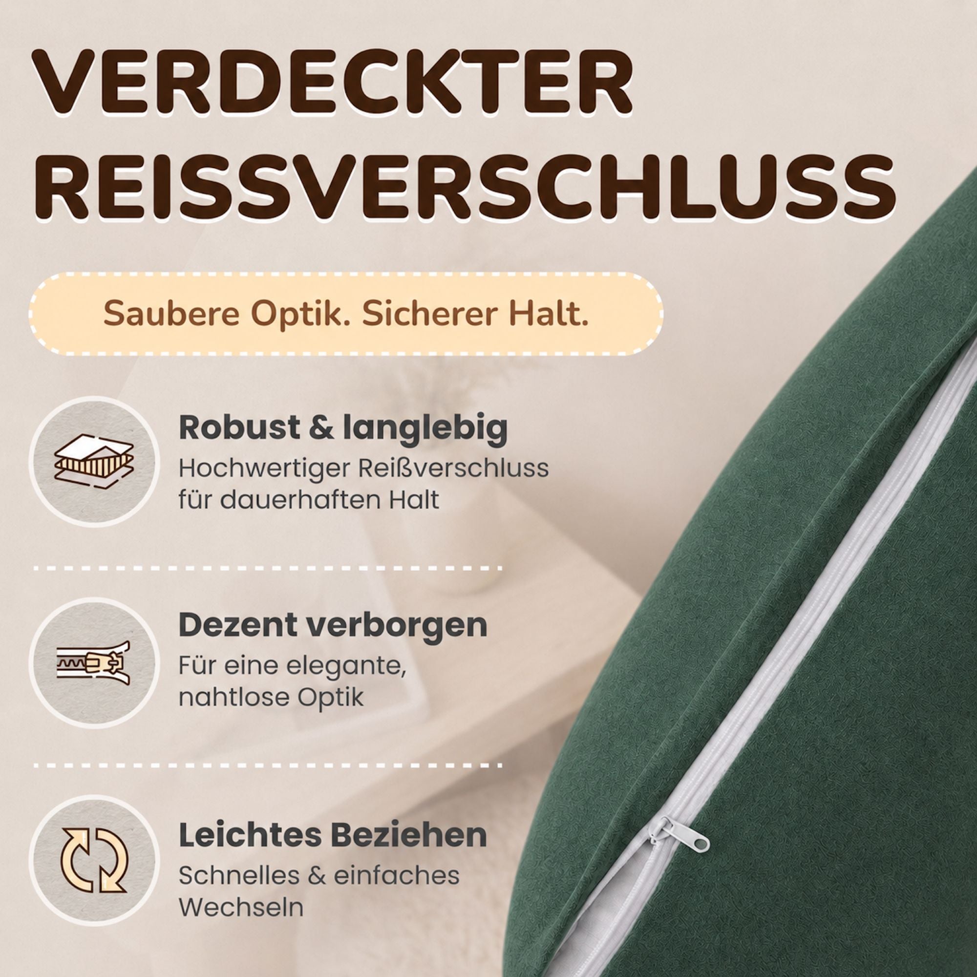 Kissenbezüge 2er Set 40x80 cm - 100% Baumwolle, stilvoll und gemütlich