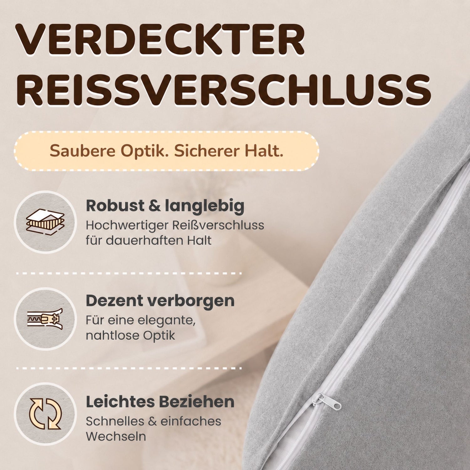 Kissenbezüge 2er Set 40x80 cm - 100% Baumwolle, stilvoll und gemütlich