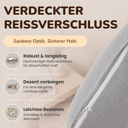 Kissenbezüge 2er Set 40x80 cm - 100% Baumwolle, stilvoll und gemütlich