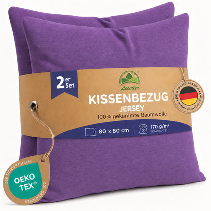 Kissenbezüge 2er Set 80x80 cm - 100% Baumwolle, stilvoll und gemütlich