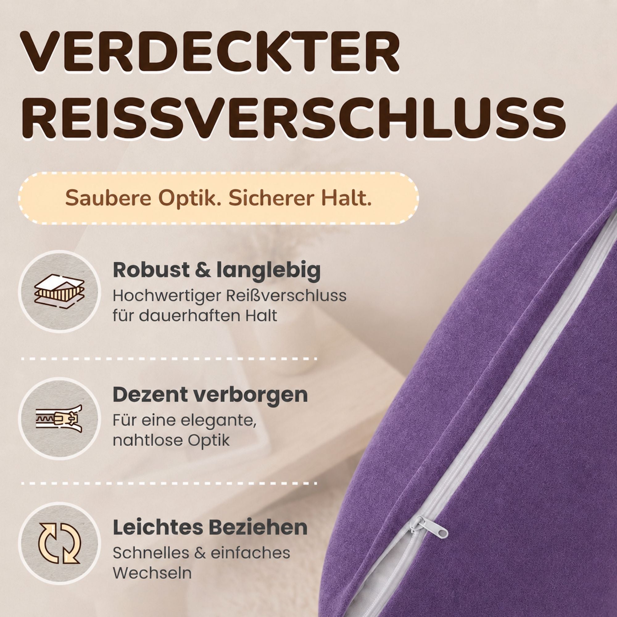 Kissenbezüge 2er Set 40x80 cm - 100% Baumwolle, stilvoll und gemütlich