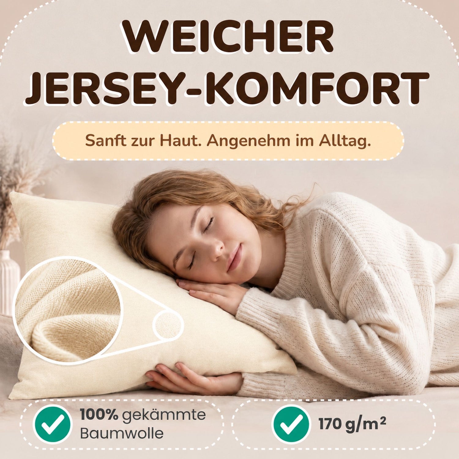 Kissenbezüge 2er Set 40x80 cm - 100% Baumwolle, stilvoll und gemütlich
