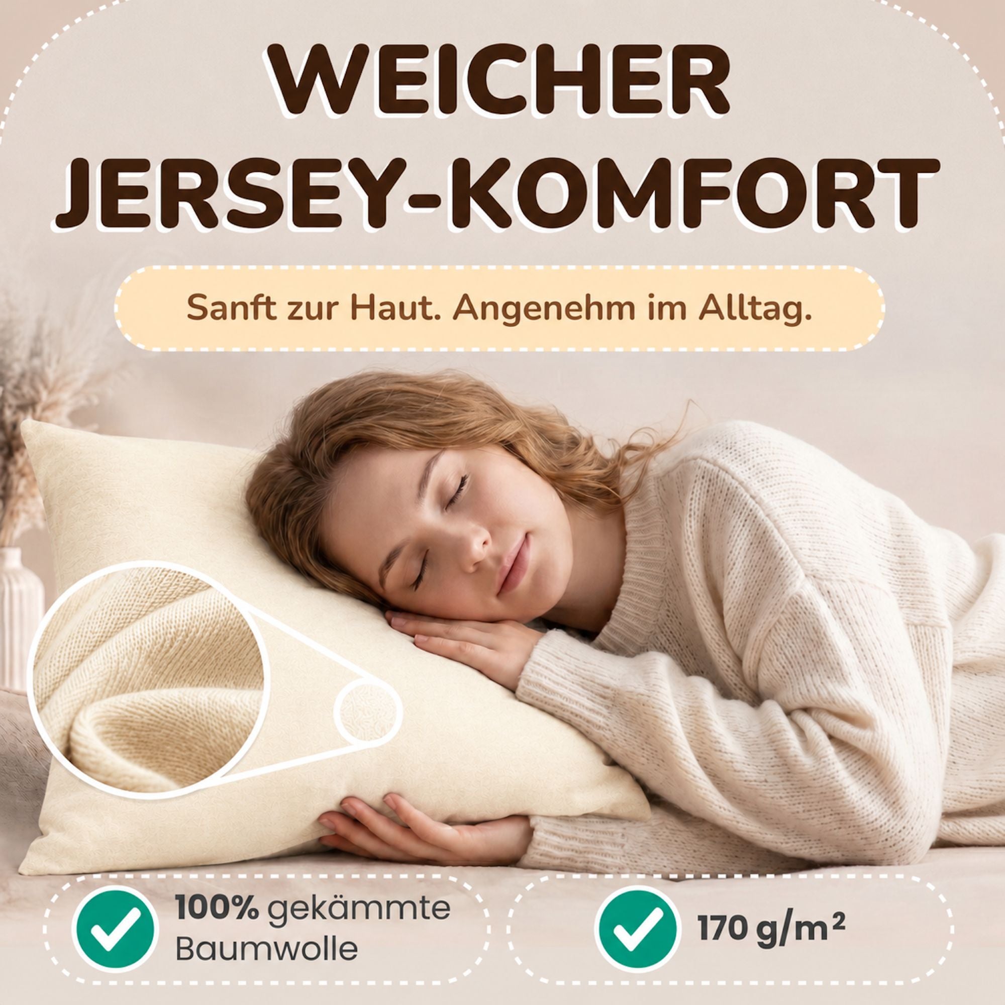 Kissenbezüge 2er Set 40x80 cm - 100% Baumwolle, stilvoll und gemütlich