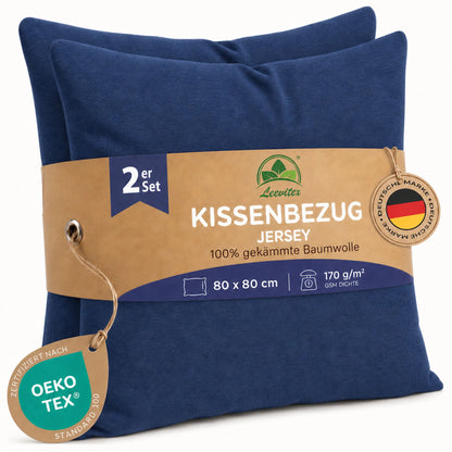 Kissenbezüge 2er Set 80x80 cm - 100% Baumwolle, stilvoll und gemütlich