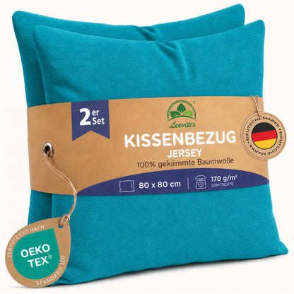 Kissenbezüge 2er Set 80x80 cm - 100% Baumwolle, stilvoll und gemütlich