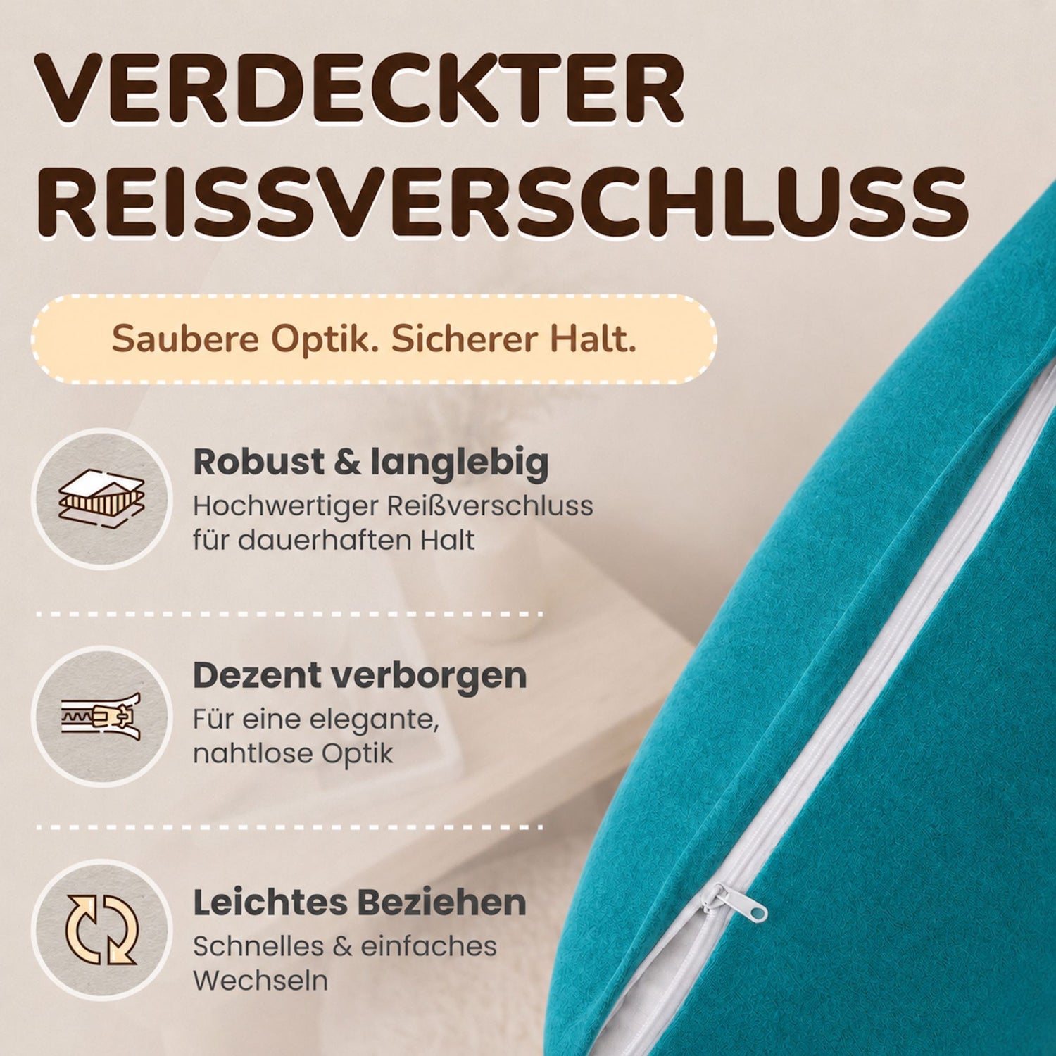Kissenbezüge 2er Set 40x80 cm - 100% Baumwolle, stilvoll und gemütlich