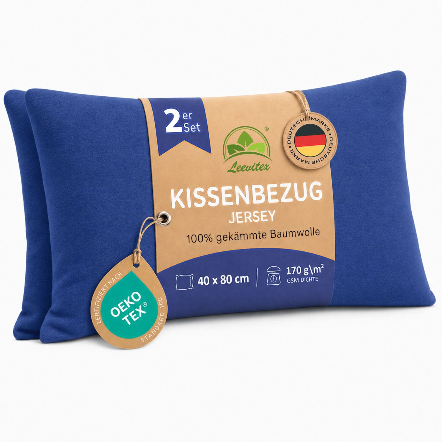 Kissenbezüge 2er Set 40x80 cm - 100% Baumwolle, stilvoll und gemütlich