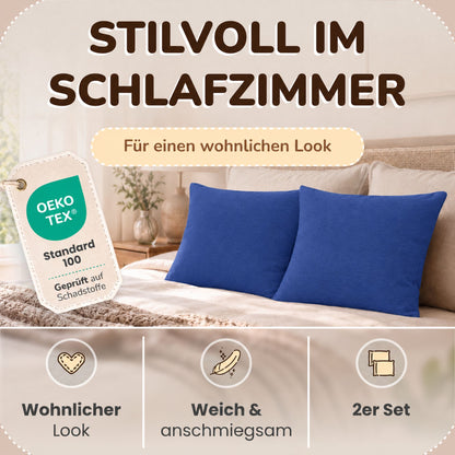 Kissenbezüge 2er Set 80x80 cm - 100% Baumwolle, stilvoll und gemütlich
