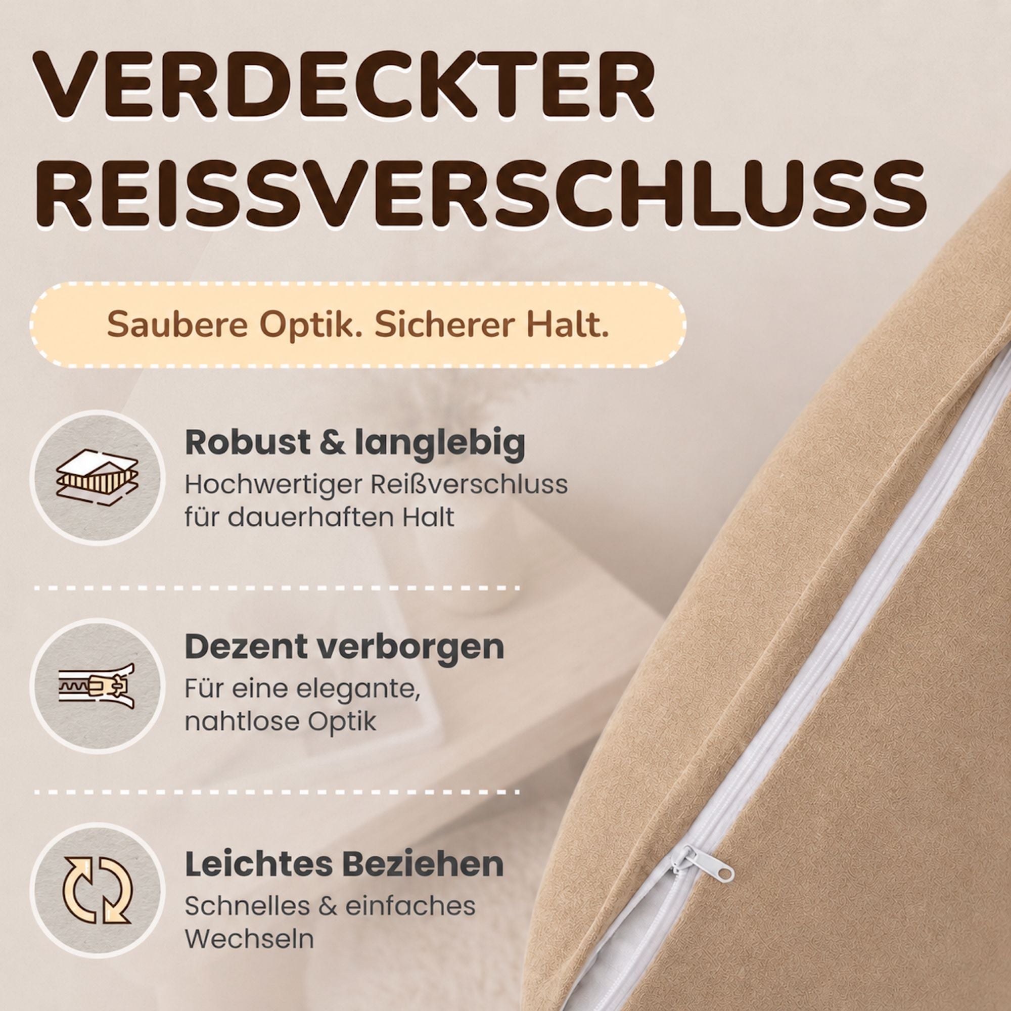 Kissenbezüge 2er Set 40x80 cm - 100% Baumwolle, stilvoll und gemütlich
