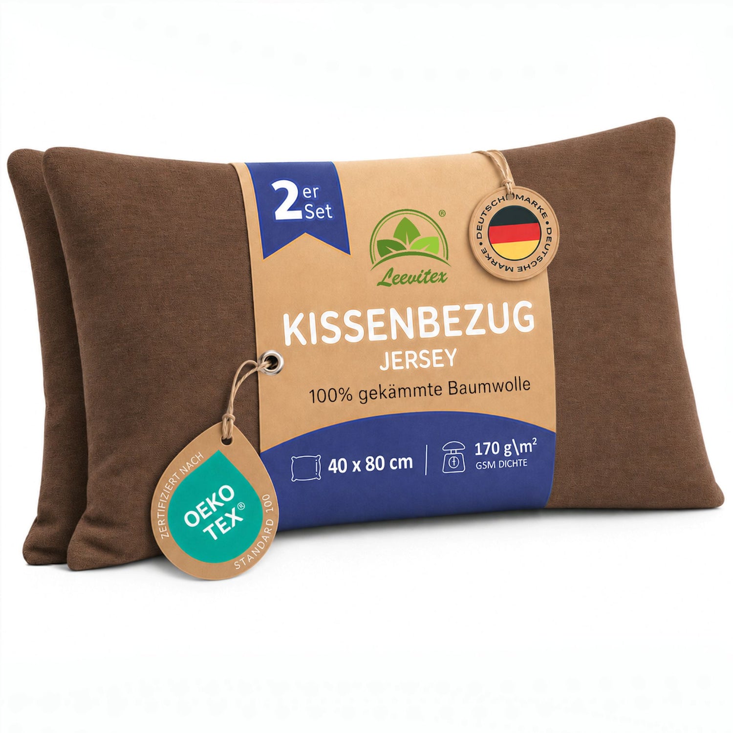 Kissenbezüge 2er Set 40x80 cm - 100% Baumwolle, stilvoll und gemütlich