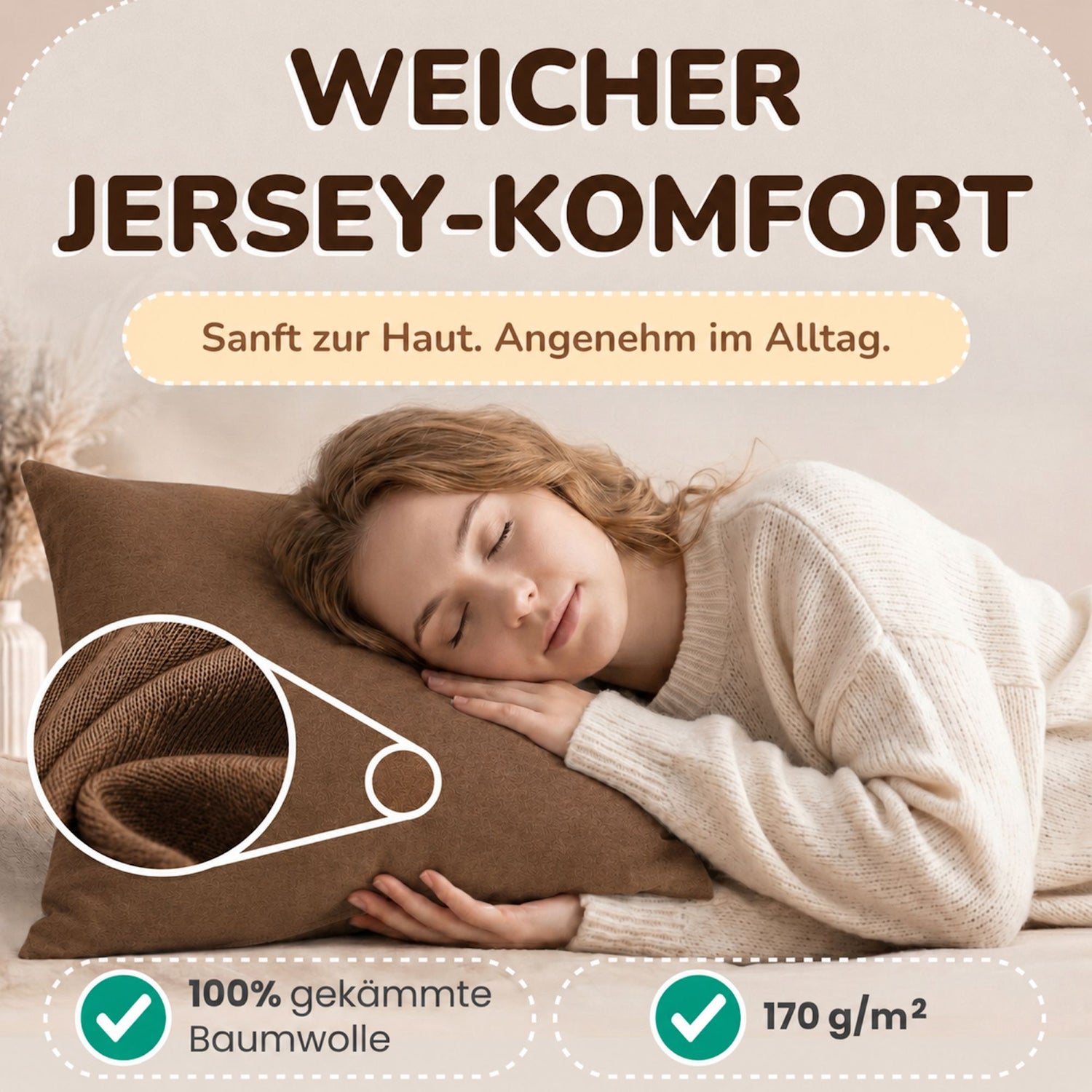 Kissenbezüge 2er Set 40x80 cm - 100% Baumwolle, stilvoll und gemütlich