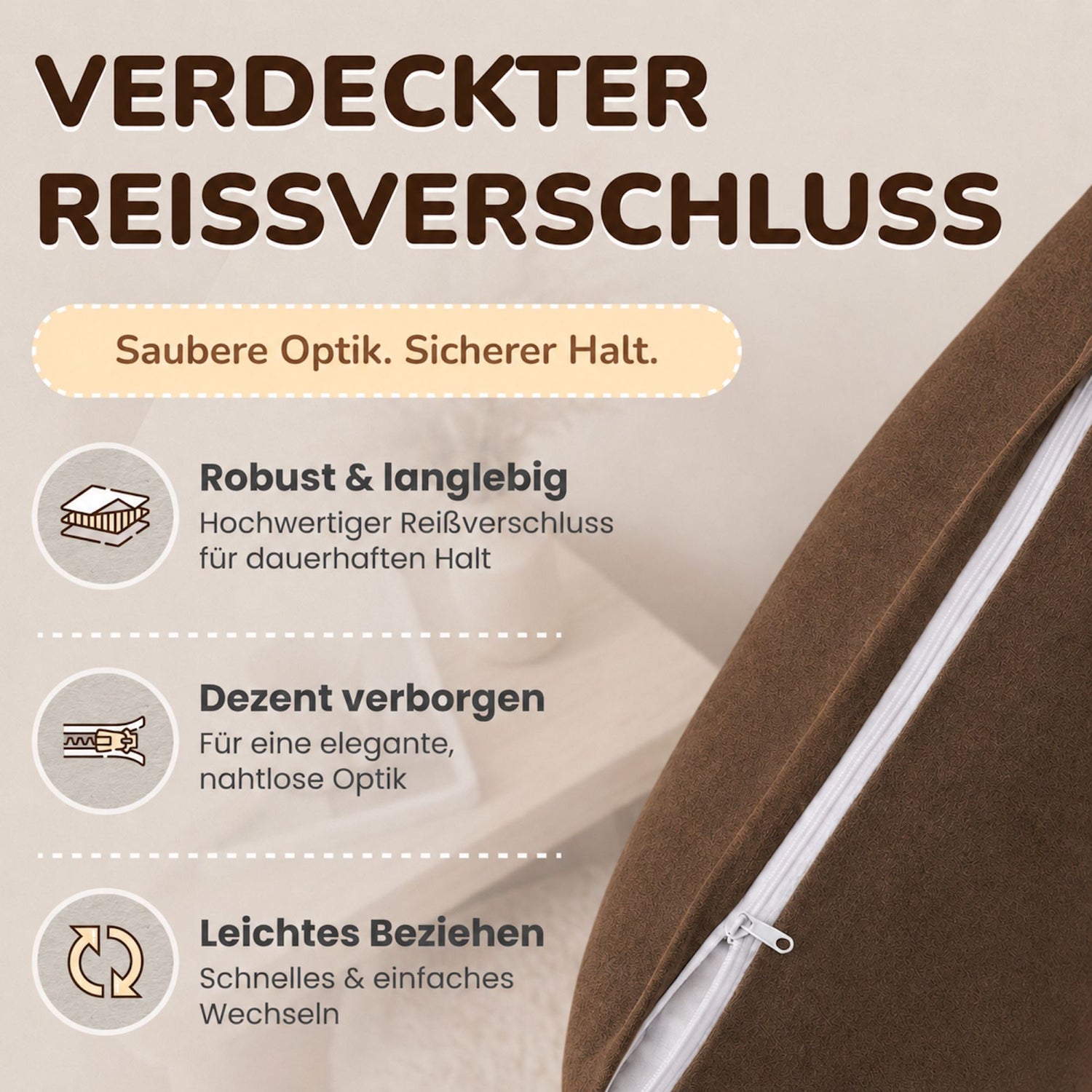 Kissenbezüge 2er Set 40x80 cm - 100% Baumwolle, stilvoll und gemütlich