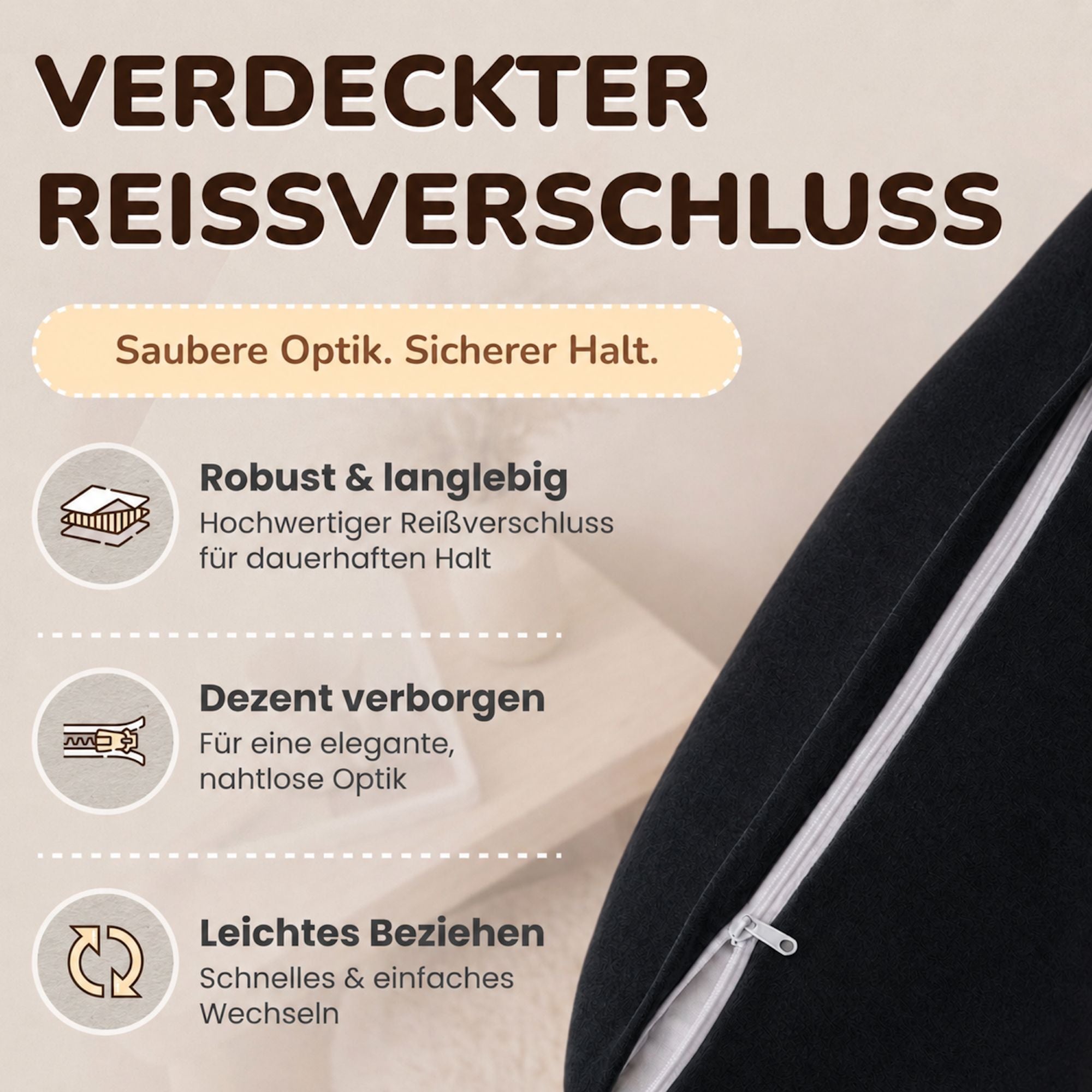 Kissenbezüge 2er Set 80x80 cm - 100% Baumwolle, stilvoll und gemütlich