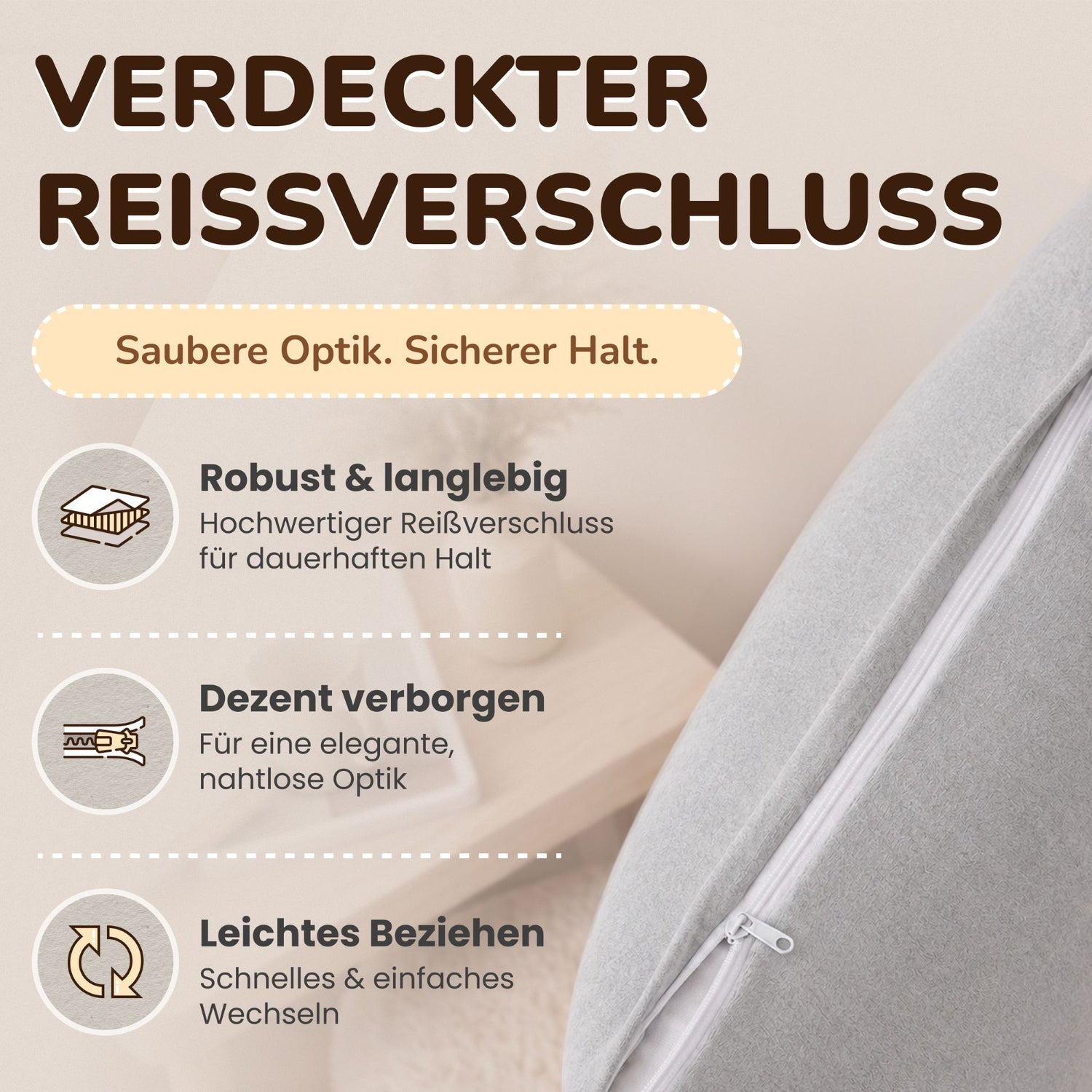 Kissenbezüge 2er Set 40x80 cm - 100% Baumwolle, stilvoll und gemütlich