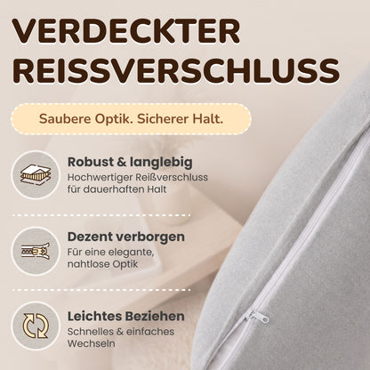 Kissenbezüge 2er Set 40x80 cm - 100% Baumwolle, stilvoll und gemütlich