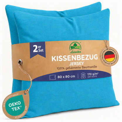 Kissenbezüge 2er Set 80x80 cm - 100% Baumwolle, stilvoll und gemütlich