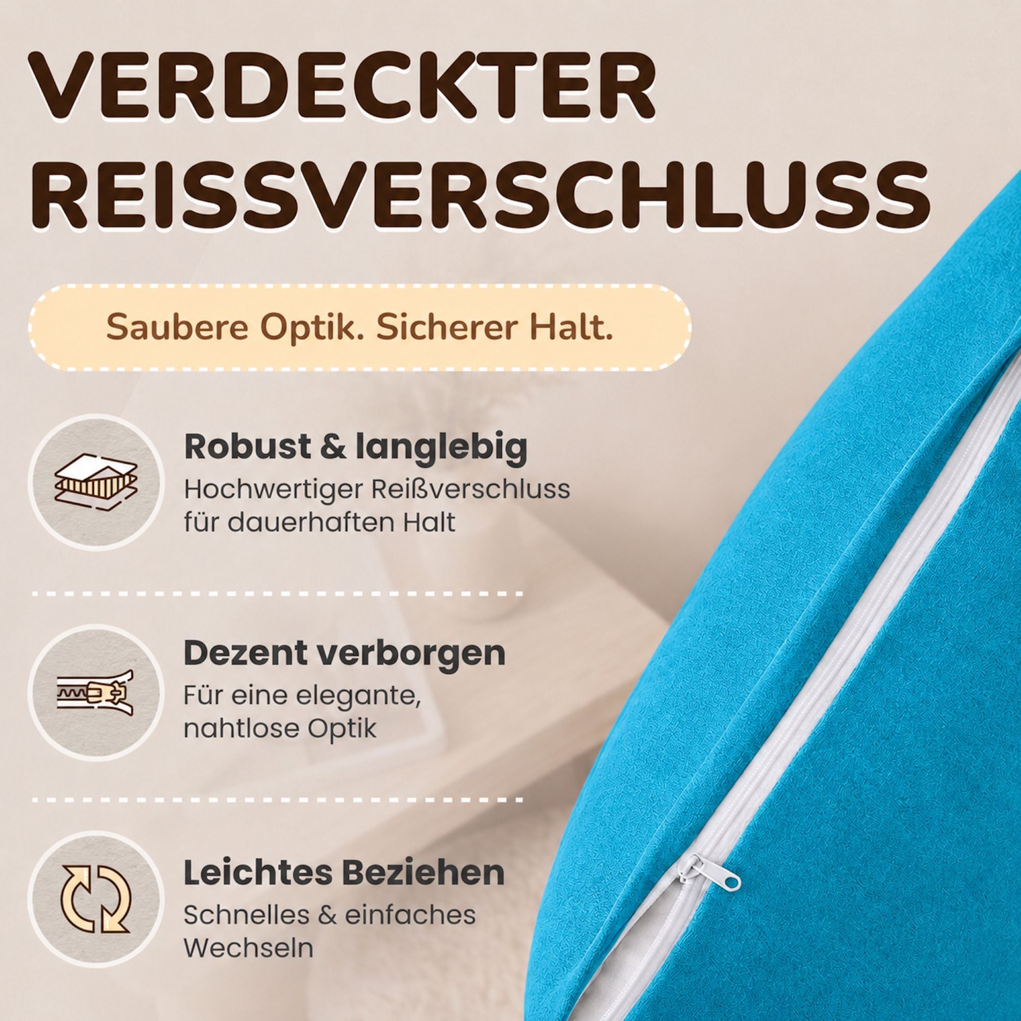 Kissenbezüge 2er Set 80x80 cm - 100% Baumwolle, stilvoll und gemütlich