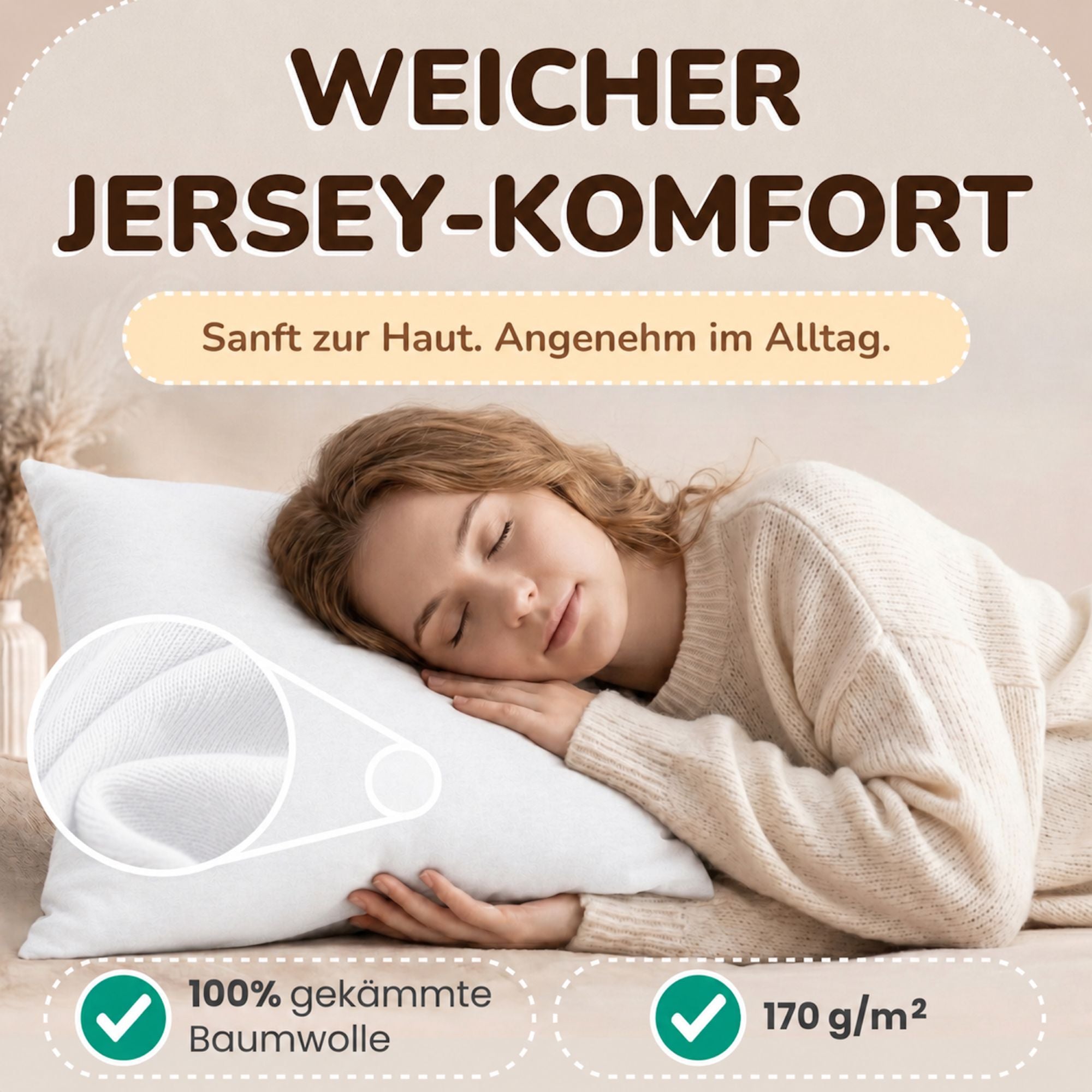 Kissenbezüge 2er Set 40x80 cm - 100% Baumwolle, stilvoll und gemütlich