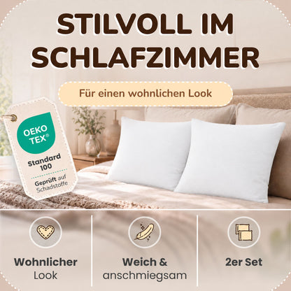 Kissenbezüge 2er Set 80x80 cm - 100% Baumwolle, stilvoll und gemütlich