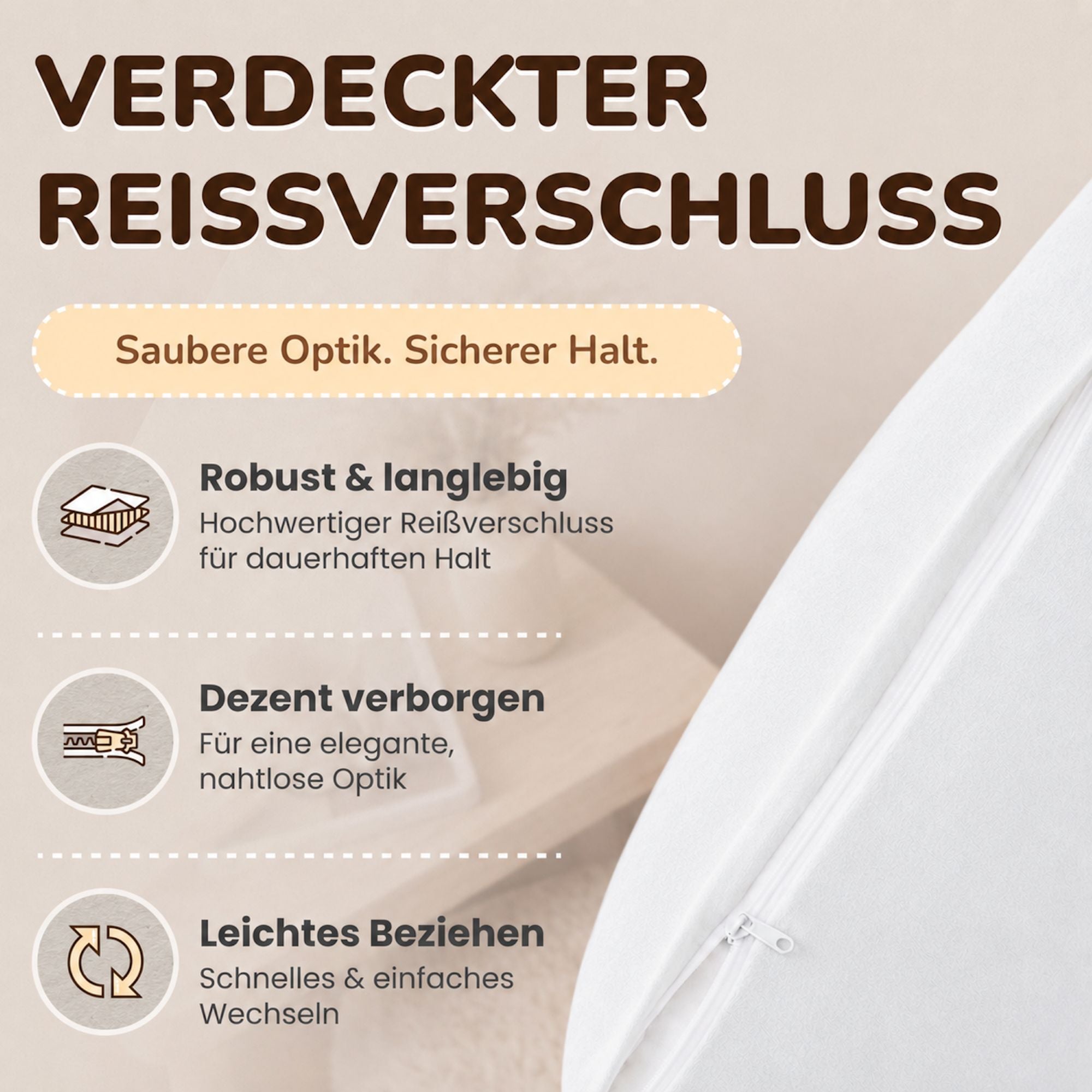 Kissenbezüge 2er Set 40x80 cm - 100% Baumwolle, stilvoll und gemütlich