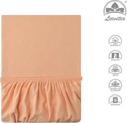 Kinder Spannbettlaken 70 x 140 cm von Leevitex im 1er Pack – 100% Jersey-Baumwolle,