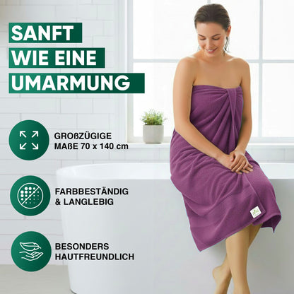 Duschtücher im 2er Set – 100% Baumwolle, 70 x 140 cm, weich und saugfähig