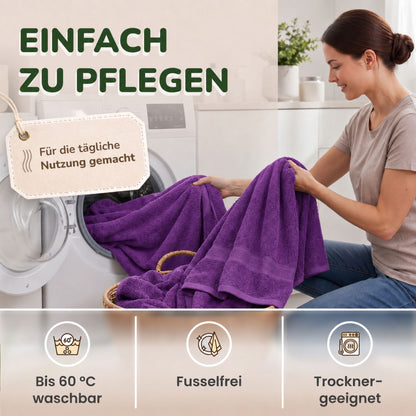 Duschtücher im 2er Set – 100% Baumwolle, 70 x 140 cm, weich und saugfähig